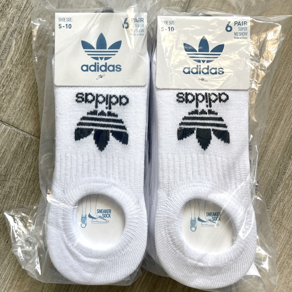 2 - 6 Pair Packs Of Women's Adidas Originals Superlite No Show Socks